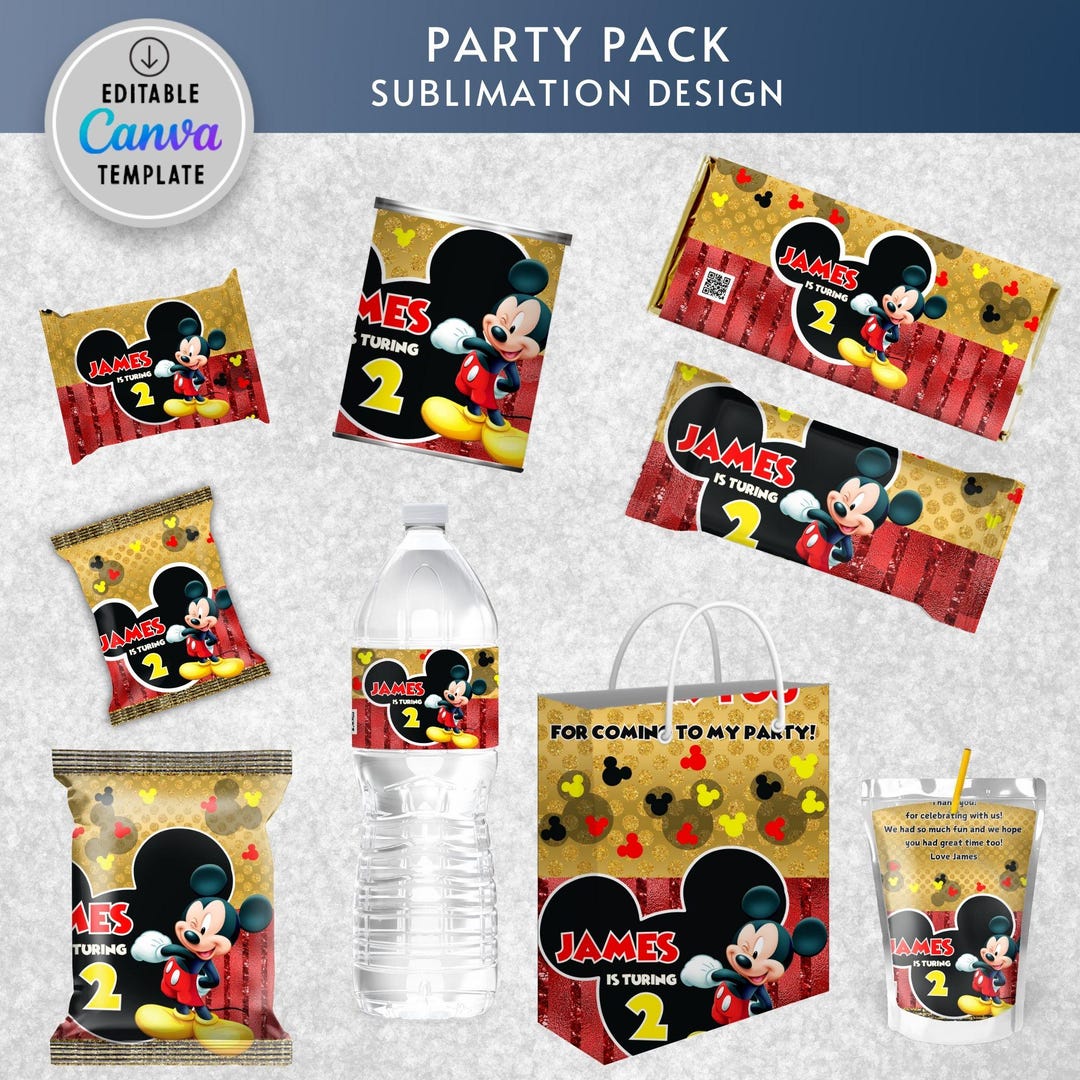 Cartoon Mouse Second Birthday Chip Bags Boy Mickey 2nd Birthday Party ...