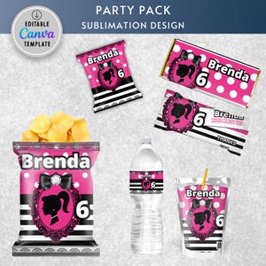 Doll Party Pack Template: Editable Birthday Kit (Digital Download)
