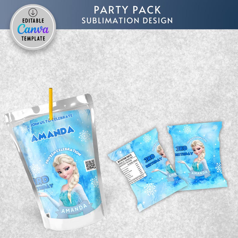 frozen bundle party, frozen bundle, frozen party, frozen birthday, frozen chip bag, frozen pringles, frozen water botle, frozen capri sun, frozen invitation, frozen template, frozen favor tag, frozen welcome, frozen food label