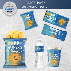 Sacs à croustilles pour la fête des pères | Sac à croustilles imprimable | Fête des pères | Cadeaux pour papa | Remplisseur de panier-cadeau | Emballage de sac de chips | Modèle de sac à copeaux Canvas