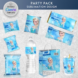 Personalized Frozen Birthday Party Bundle: Treat Labels (Digital File)