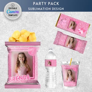 Sacola de Batata Doce Rosa Fashion Doll: Lembrancinhas de Aniversário (Modelo para Imprimir)