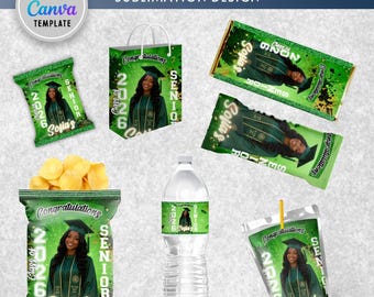 Staffelung 2026 Canva Bundle-Vorlage, bearbeitbare Abschlussfeierdekorationen, Klasse von 2026 Party Bundle, sofortiger Download digitale Vorlage