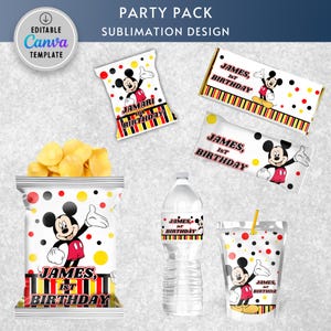Mickey Mouse, Mickey Mouse party, Mickey party pack, Mickey chip bag, Mickey favor bag, Mickey fruit snacks, Mickey Mouse juice, Mickey capri sun, Mickey water bottle, Mickey chocolate, Mickey printable, Mickey Mouse svg, Mickey birthday