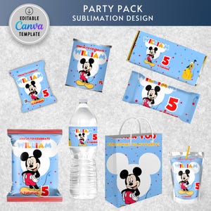 Cartoon Mouse Clubhouse Party Package - Mouse Clubhouse Birthday Printables - Mouse Clubhouse Party Kit - Digital Download - Edit in Canva