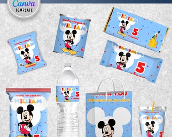 Cartoon Mouse Clubhouse Party Package - Mouse Clubhouse Birthday Printables - Mouse Clubhouse Party Kit - Digital Download - Edit in Canva