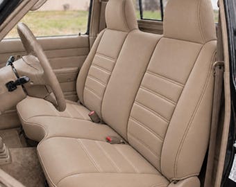 Custom Made Exact Fit Faux Leather Seat Cover for Toyota Tacoma Bench Molded Headrest Notched Cushion
