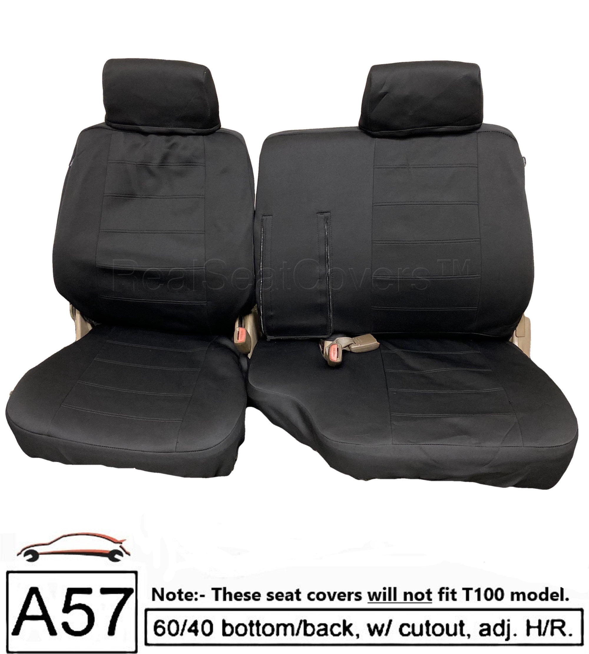 CalTrend Middle Row 60/40 Split Bench Custom Fit Seat Cover for Select Toyota 4Runner Models Neoprene Black 