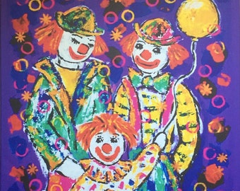 Clown Familie, Fotoleinwand, Kunst, Wanddekoration