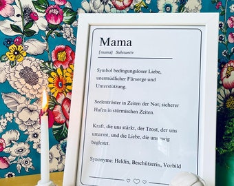 Persönliches Muttertagsgeschenk zum selbst ausdrucken! | Definition "Mama" "Mutter" "Mami" | PDF-Druck