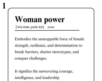 Cadeau "Woman Power" voor zelfprinten! | PDF Print betekenis van "Vrouwenkracht"