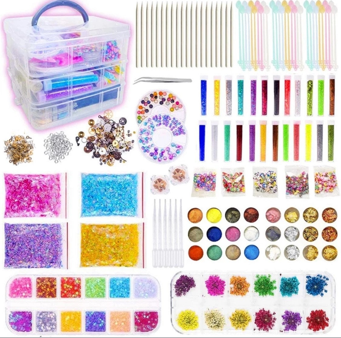 148 Pieces Resin Jewelry Making Starter Kit, Silicone Casting Mold for  Beginners with Molds, Resin Kits and Tools Set