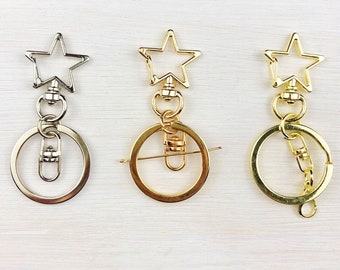 Star or Heart Shaped Keychain Hook