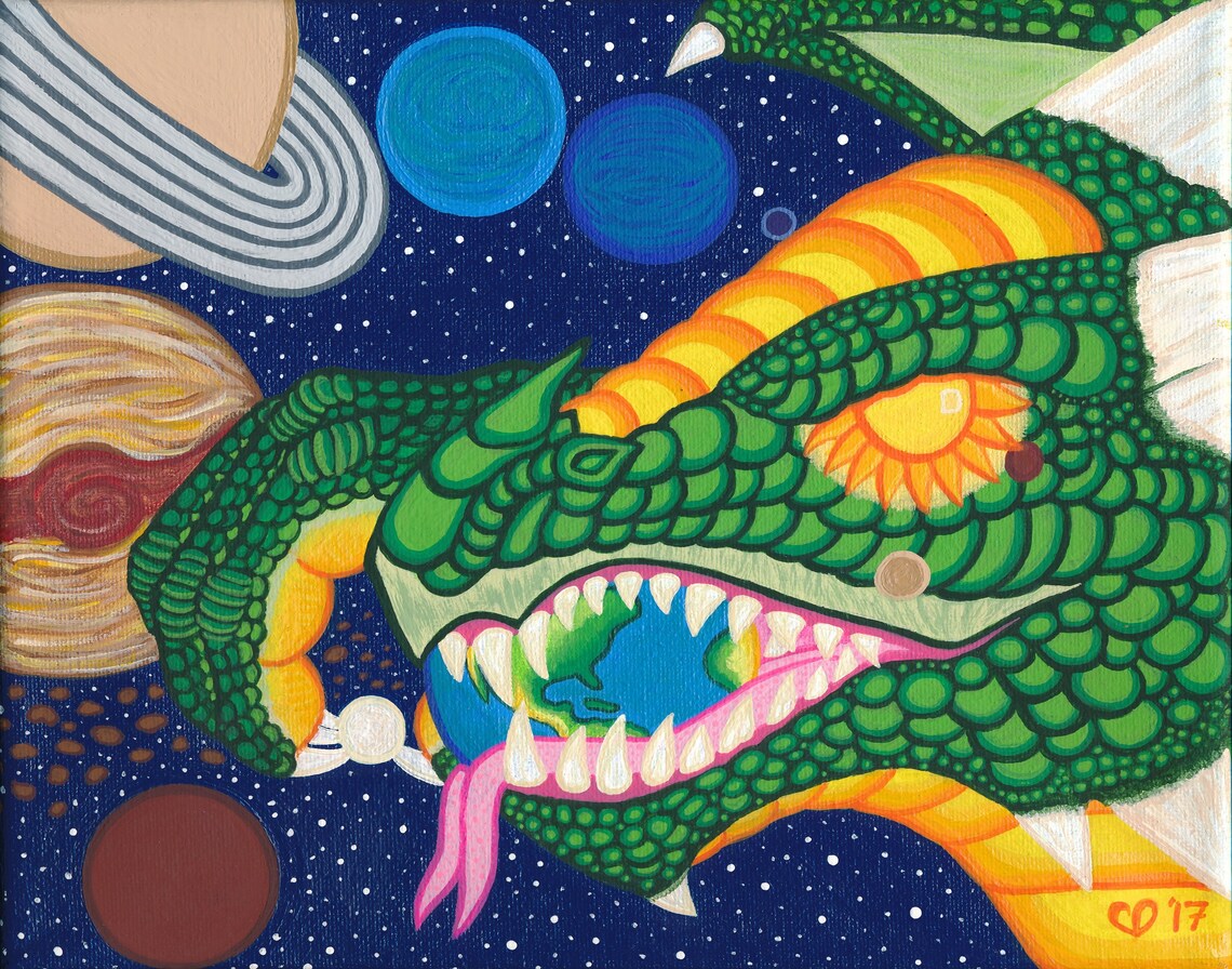 Dragon Solar System Painting Print Etsy Canada