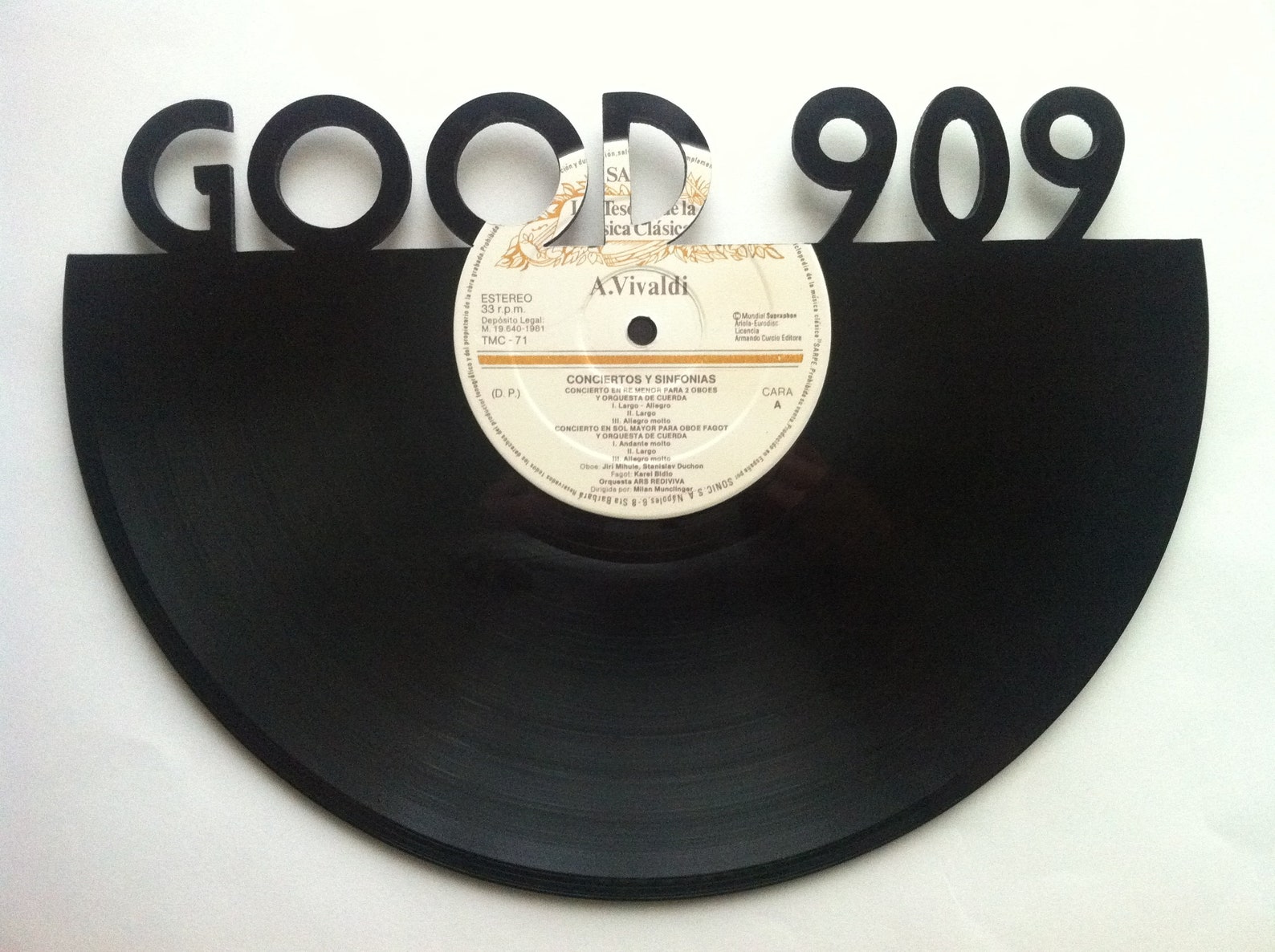 Decorative vinyl record with custom text Retro decoration Etsy