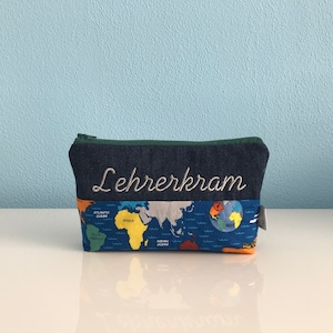 Mäppchen "Weltkarte“, blau