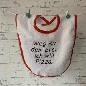 Bib "I want pizza"