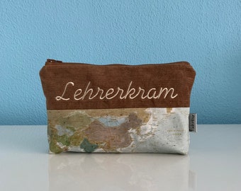 Mäppchen "Lehrerkram" (Weltkarte)