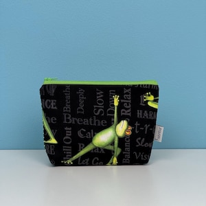 makeup bag &quot;Breathe&quot; with yoga frog