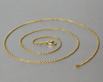 Gold-plated silver chain/1.8 mm/pea chain, fine chain, available in different lengths