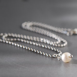 Silberkette mit Perlanhänger, echte Perle, 925 SterlingSilber Bild 2