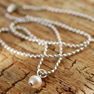 Silberkette mit Perlanhänger, echte Perle, 925 SterlingSilber Bild 8
