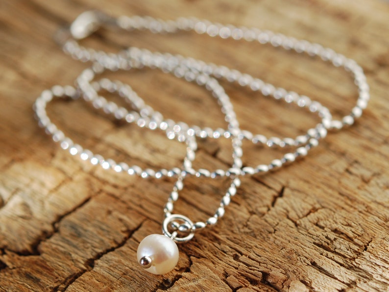 Silberkette mit Perlanhänger, echte Perle, 925 SterlingSilber Bild 8