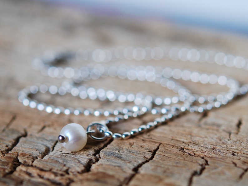 Silberkette mit Perlanhänger, echte Perle, 925 SterlingSilber Bild 3