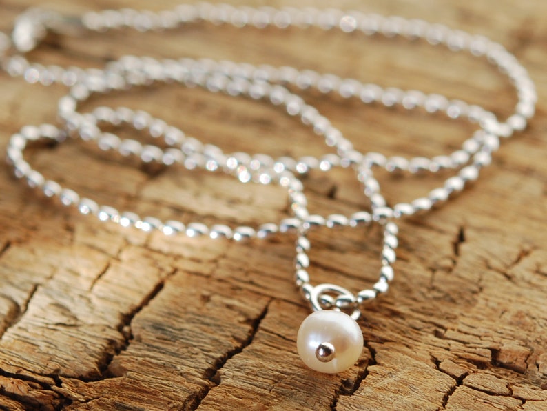 Silberkette mit Perlanhänger, echte Perle, 925 SterlingSilber Bild 1