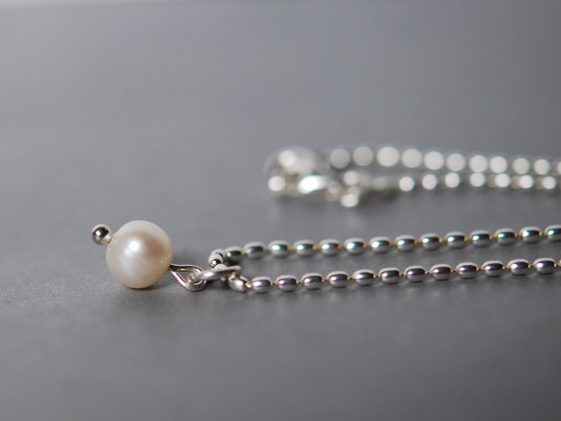 Silberkette mit Perlanhänger, echte Perle, 925 SterlingSilber Bild 4