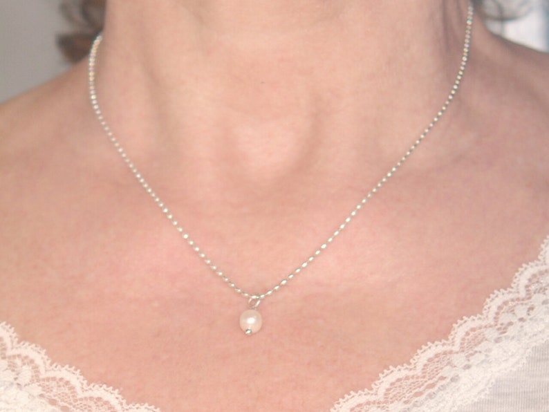Silberkette mit Perlanhänger, echte Perle, 925 SterlingSilber Bild 9