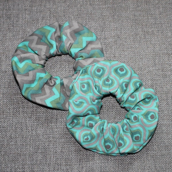 Jersey Scrunchie * Pfauenauge + Zacken * einzeln oder Set * Zopfband * Haargummi