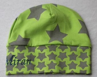 Mütze  Beanie * Stars * Wunschgröße + Name