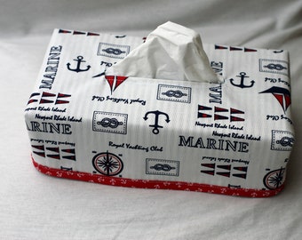 Handkerchief box cover * Maritime * Westphalia fabric "Hamburg" * reversible