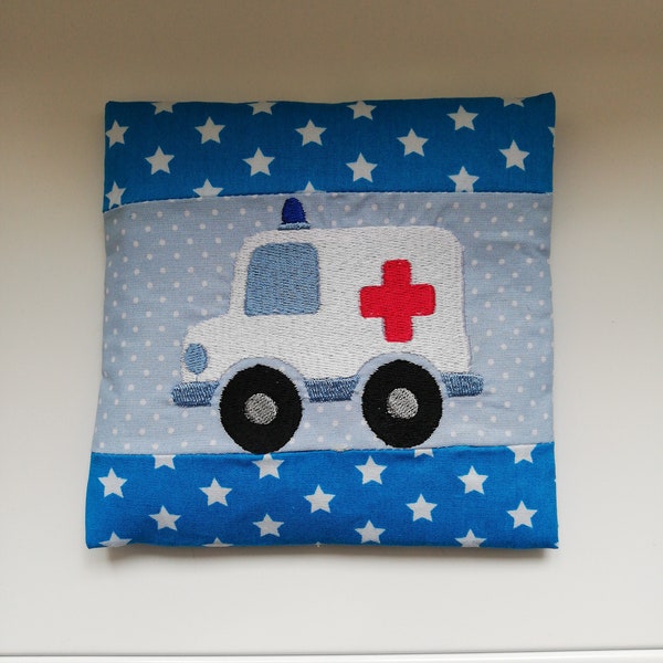 Wärme/Kühl-Kissen-Tasche * AuaPad * Krankenwagen * Stoffmix blau
