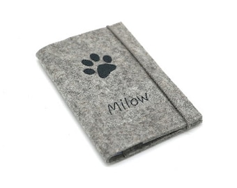 Wool Felt Pet Passport Cover, Wool Felt Vaccination Card Cover, Dog Accessories, Vet, Agility, Dog Cover, Pet, Dog ID, pet passport, Dog