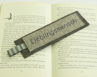 Lesezeichen Wollfilz, Lesezeichen, Lieblingsbuch, Bücher, Lesezeichen bestickt, Buchzeichen, Geschenk, Buch, Lieblingsmensch,Geschenk Frauen