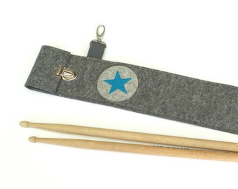 Tasche für zwei Drumsticks, Wollfilz, Drumsticktasche, Drumer, Stick Bag, Musiktasche, Musikschule, Tasche für Drumsticks, Schlagzeugstöcke