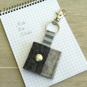 Shopping chip bag wool felt, chip bag, small wool felt bag, key ring, shopping chip, shopping, parking coins, bag image 1