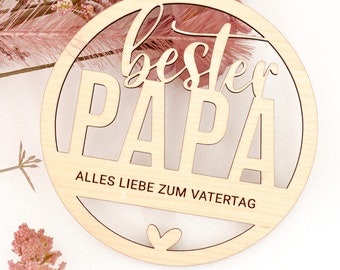 Anhänger „bester Papa“ mit Wunschtext | Vatertag, Geschenk | personalisiert