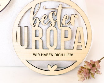 Anhänger „bester Uropa“ mit Wunschtext | Vatertag, Geschenk | personalisiert