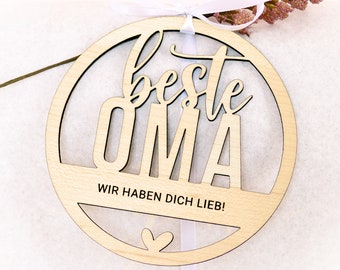 Anhänger „beste Oma“ mit Wunschtext | Muttertag, Geschenk | personalisiert