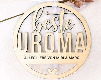 Anhänger „beste Uroma“ mit Wunschtext | Muttertag, Geschenk | personalisiert