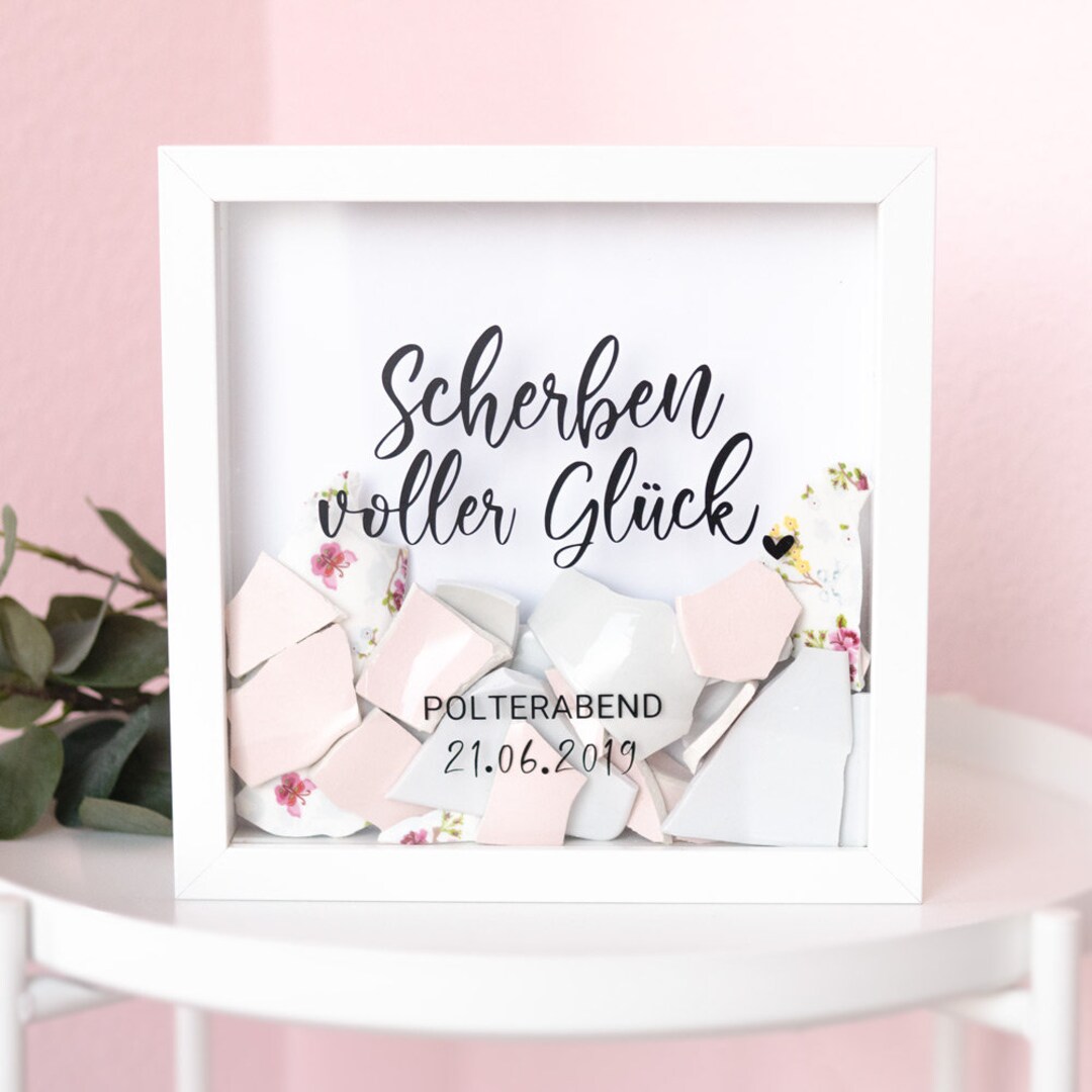 PolterabendRahmen Scherben voller Glück Erinnerung Etsy.de