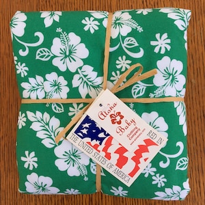 Aloha Baby Blanket - Vintage Green with White Plumerias