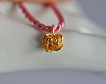 Dream flower pendant in solid silver-22kt gold plated by Frank Schwope