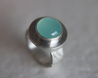 Ring in solid silver with beautiful round chalcedony by Frank Schwope, unique jewelry, goldsmith's work, ring, Schwope, jewelry, unique,