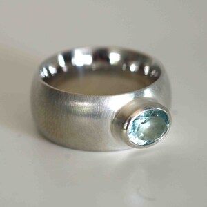 Ring mit schönem facettierten Blautopas von Frank Schwope, Solitär-Ring, Topas, Unikat, Schmuckstück, Unikatschmuck, Wissgoldingen, Schwope Bild 6