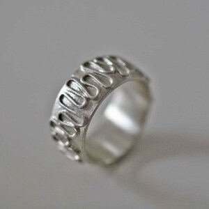 Bague en argent massif 925 avec ornement environnant de Frank Schwope, travail d'orfèvre