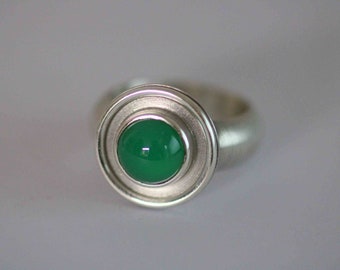 Anello in argento massiccio con agata verde di Frank Schwope, agata, verde, gioielli unici, oreficeria, anello, Schwope, gioielli, pietre preziose